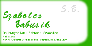 szabolcs babusik business card